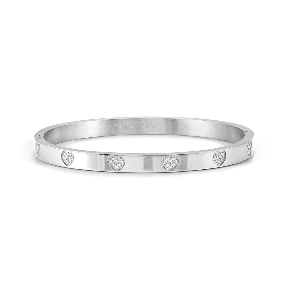 PRETTY BANGLE sil with cz hearts