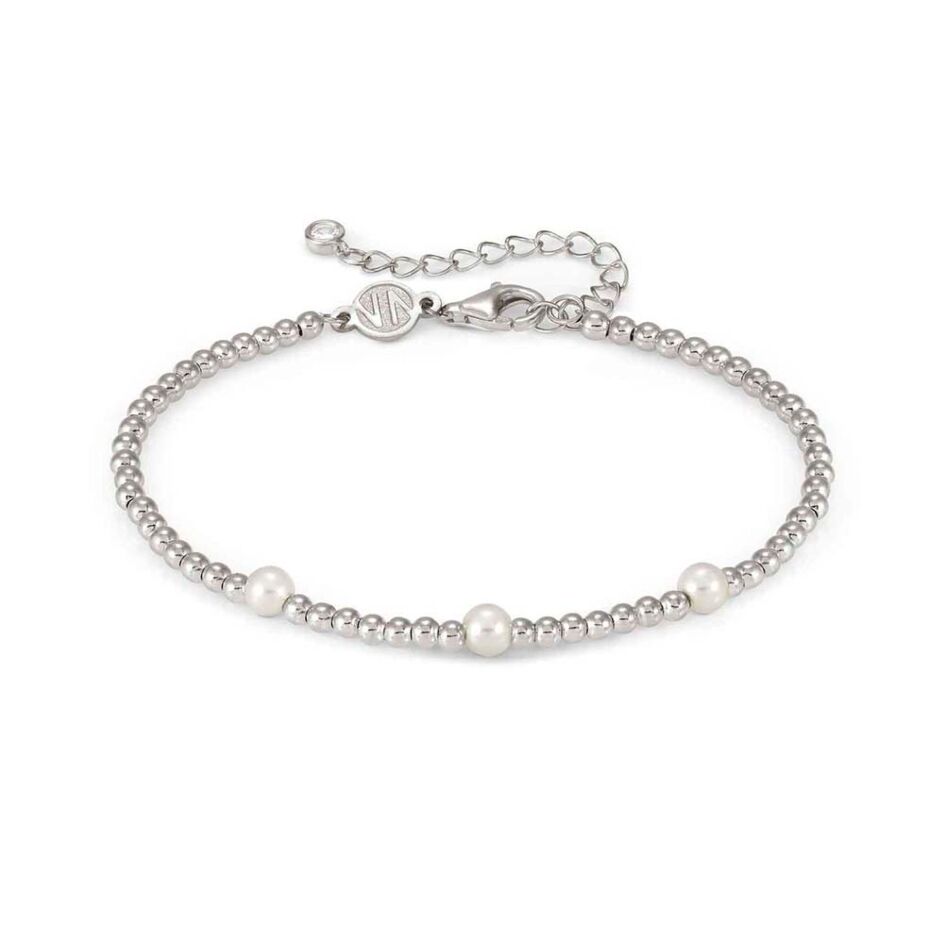Fashion Era Silver Pearl Beaded Bracelet