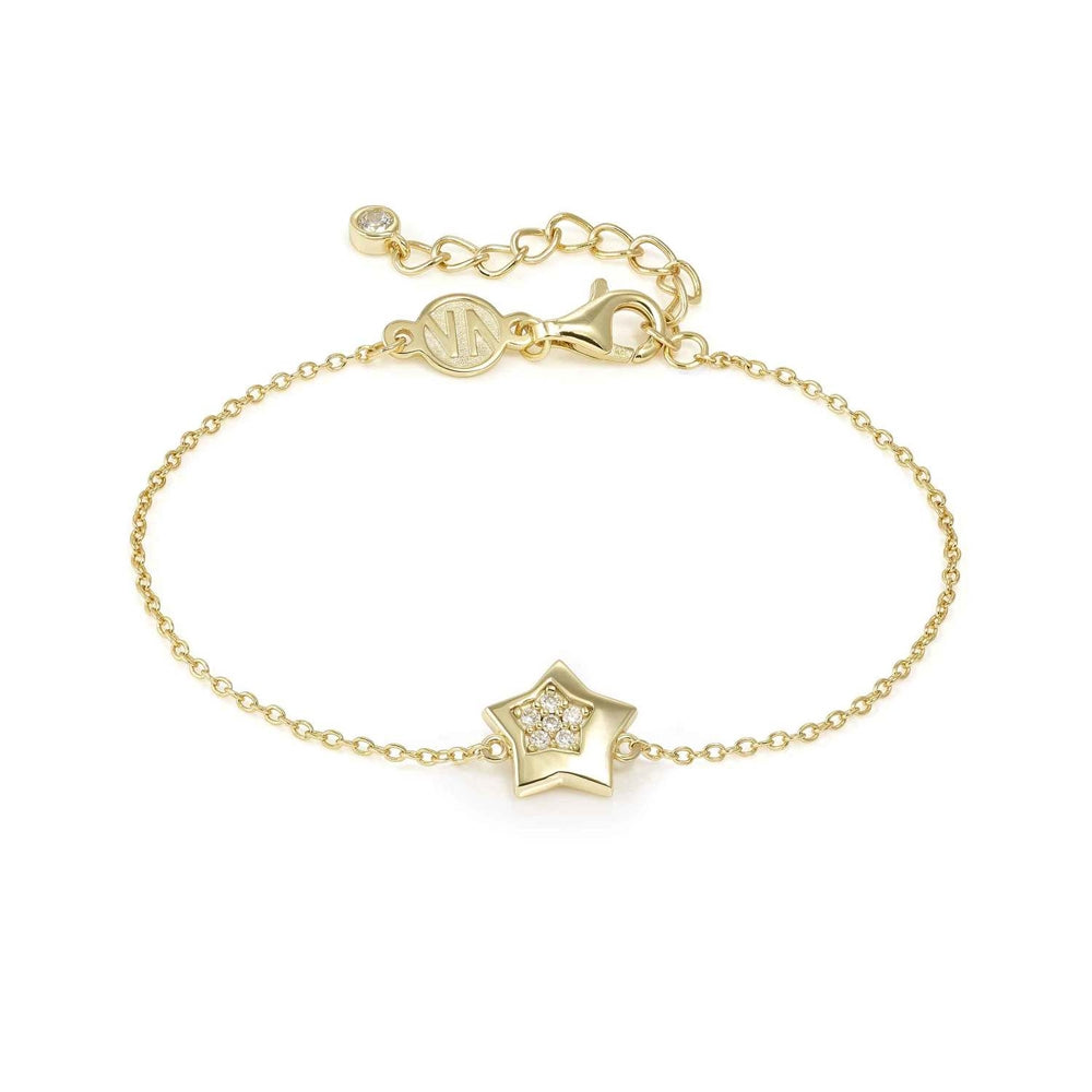 Petit Sparkle Bracelet in 925 Sterling Silver and Cubic Zirconia Gold Star
