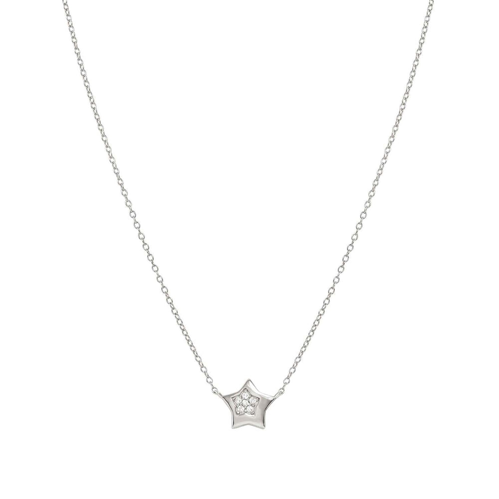 Petit Sparkle Necklace in 925 Sterling Silver and Cubic Zirconia Star