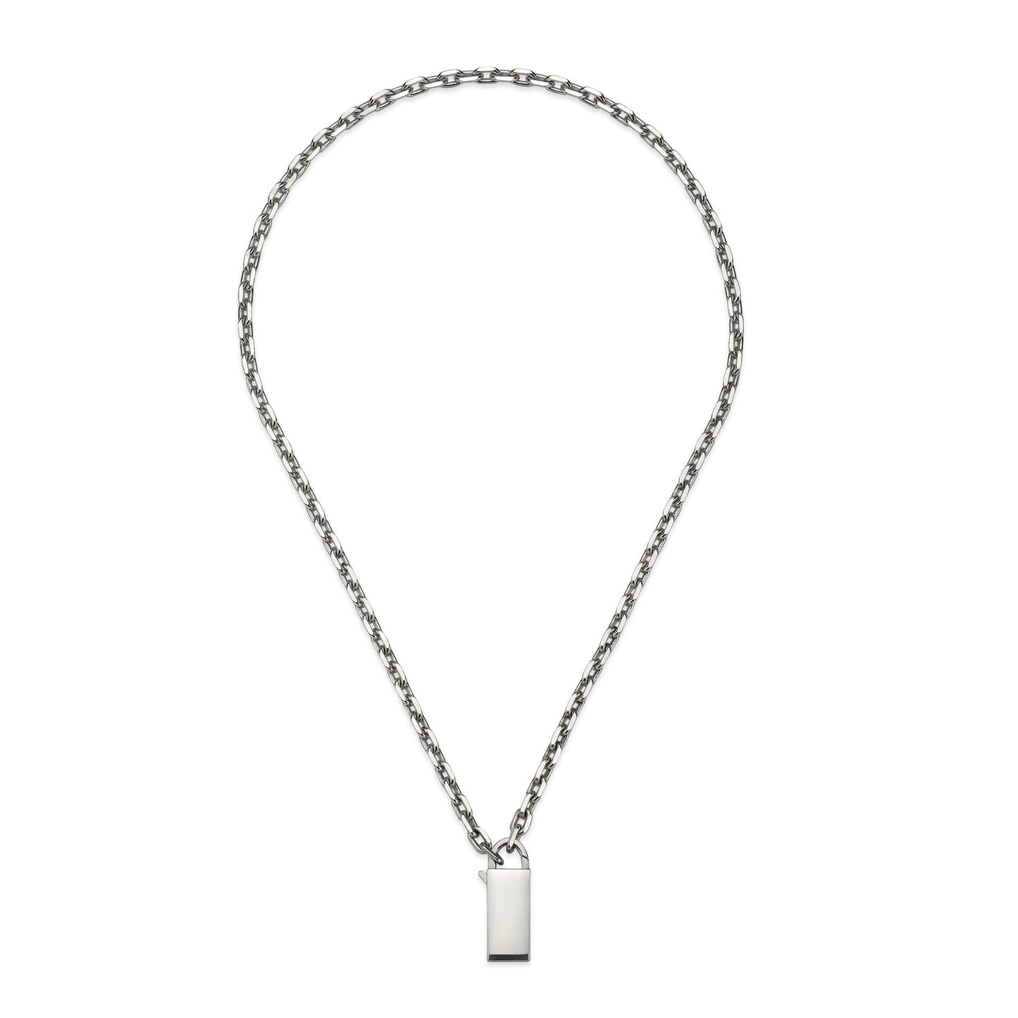 Silver GUCCI Padlock Necklace