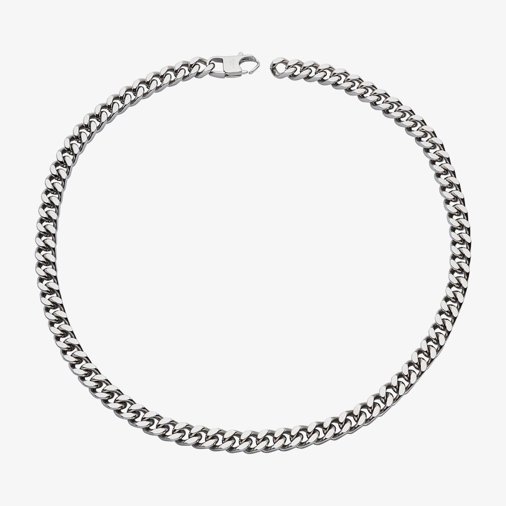 Stainless Steel Necklace - Polished Finish - 50cm