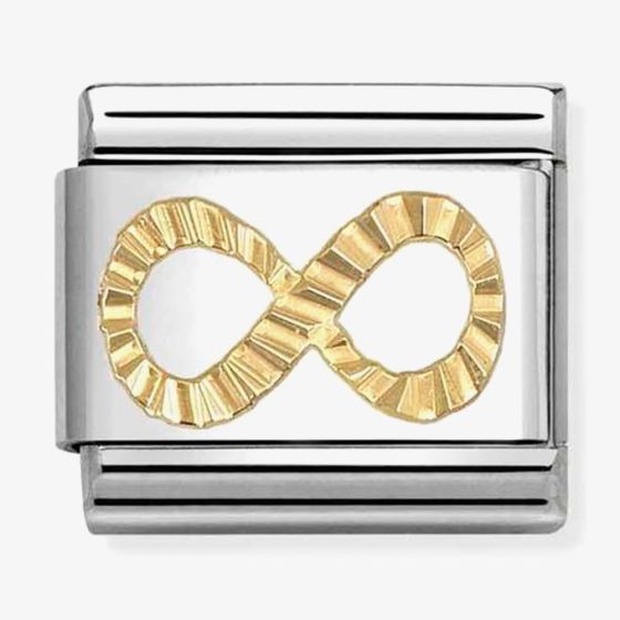 Yellow gold diamond cut infinity