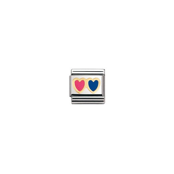 Red and blue hearts
