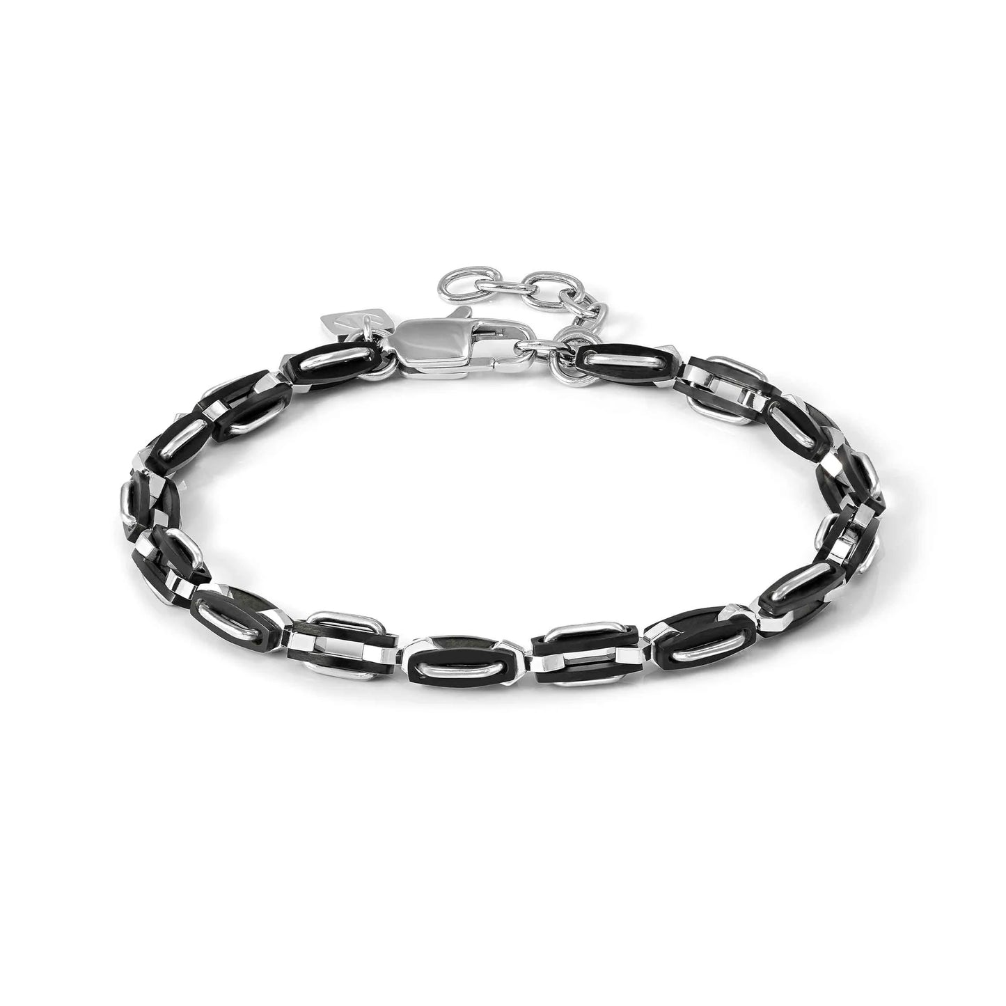 Manvision Steel Bracelet with Black Links