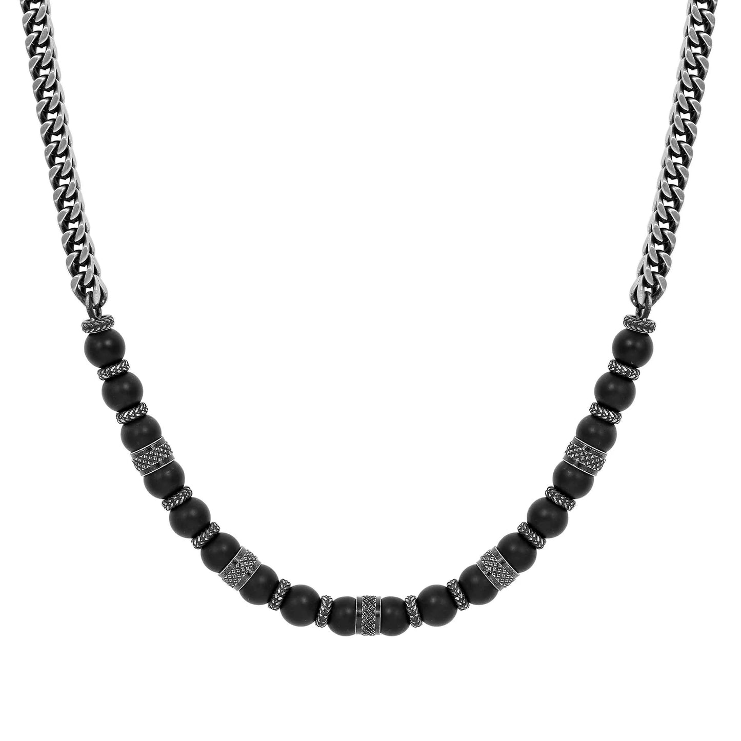 Manvision Matte Black Agate Necklace