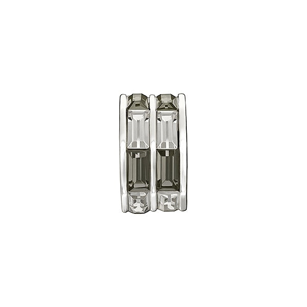 Double Baguette Black & White Charm 2083-0398