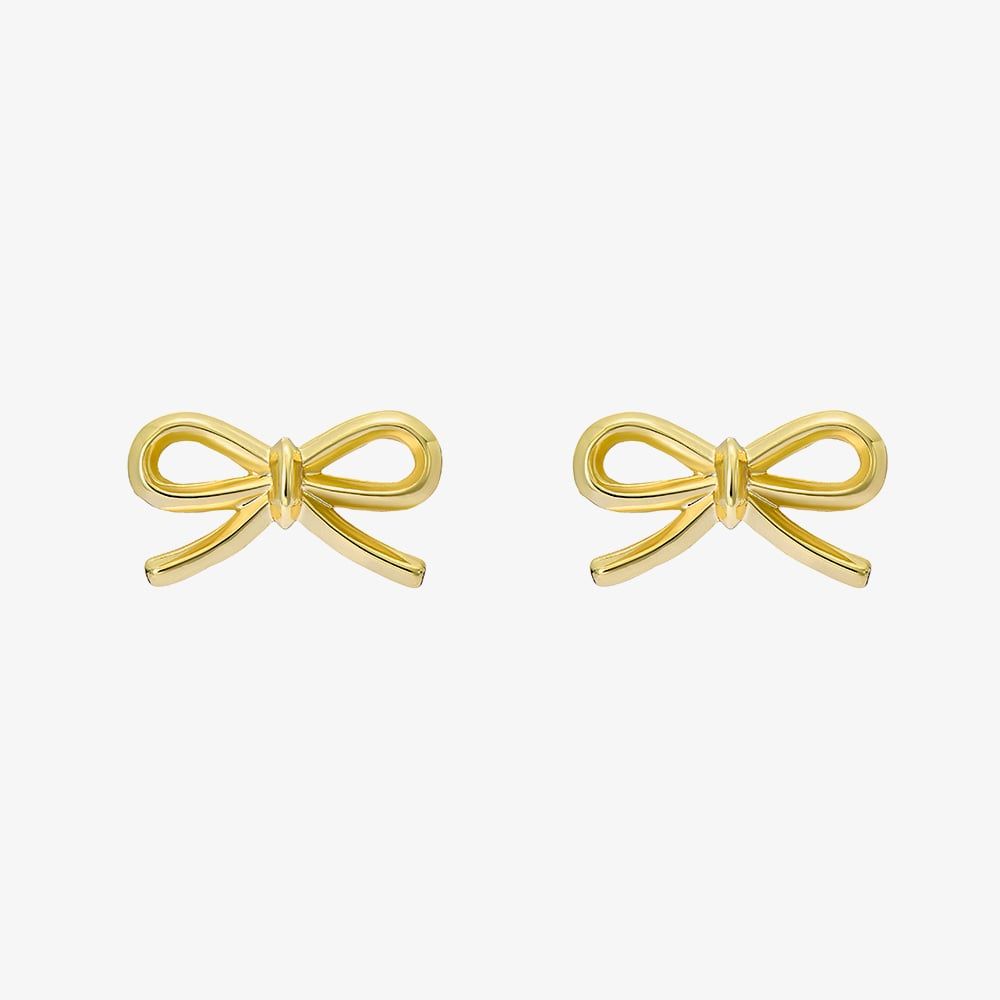 Brooke Gold Tone Mini Bow Stud Earrings