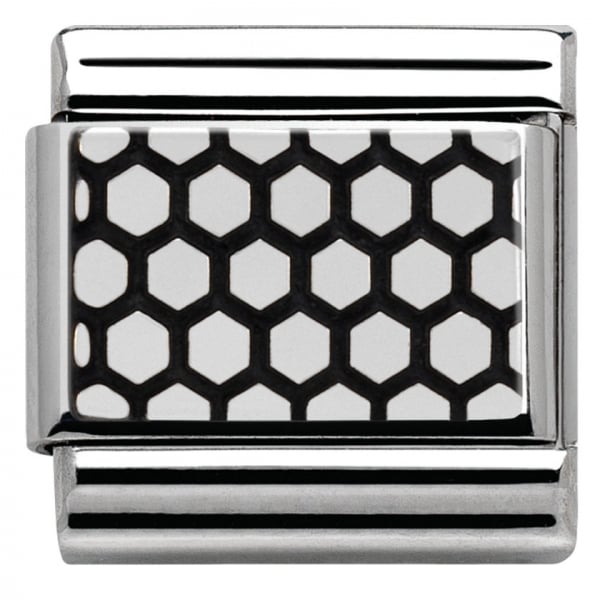 Silver Oxidised Lace Design Charm