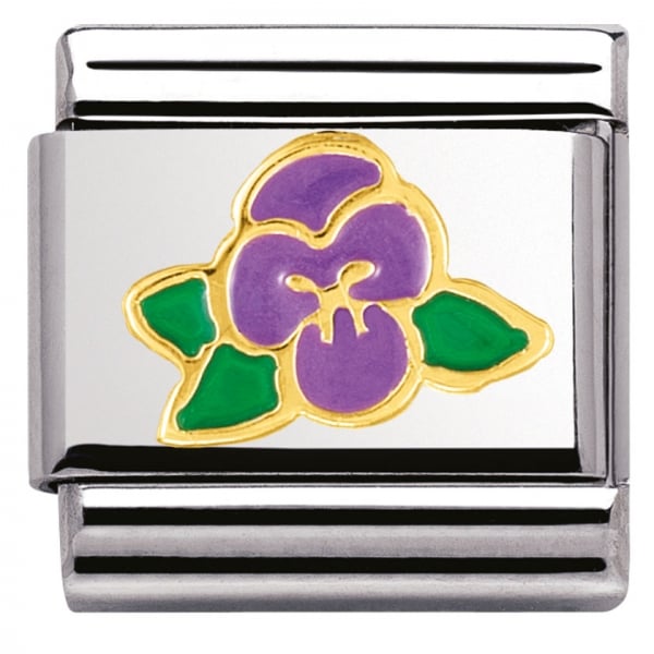 Classic Gold Violet Flower Charm