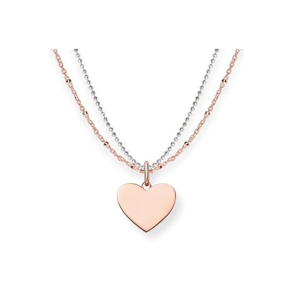 Rose Gold Heart Necklace - LBKE0004-415-12
