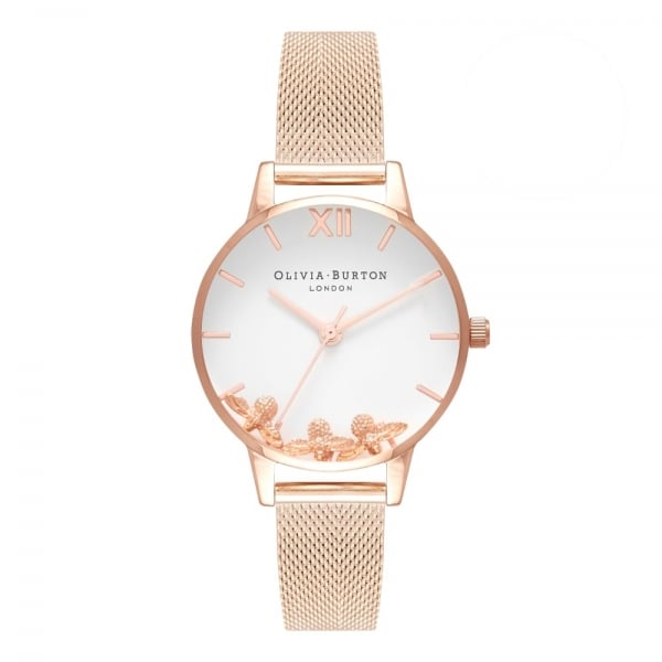 OB Busy Bees Rose Gold Mesh Watch
