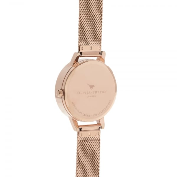 OB Busy Bees Rose Gold Mesh Watch