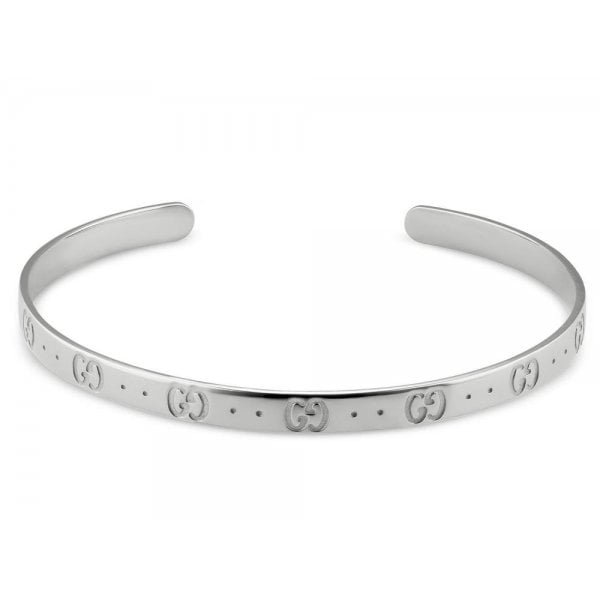 GUCCI Icon 18ct White Gold Bangle Size 17cm