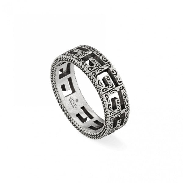 Silver ring with Square G