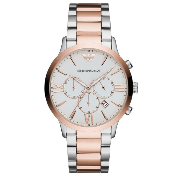 Mens Giovanni Silver & Rose Gold Emporio Watch