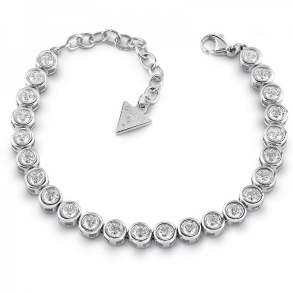 Rhodium Plated Tennis Bracelet Swarovski Crystals