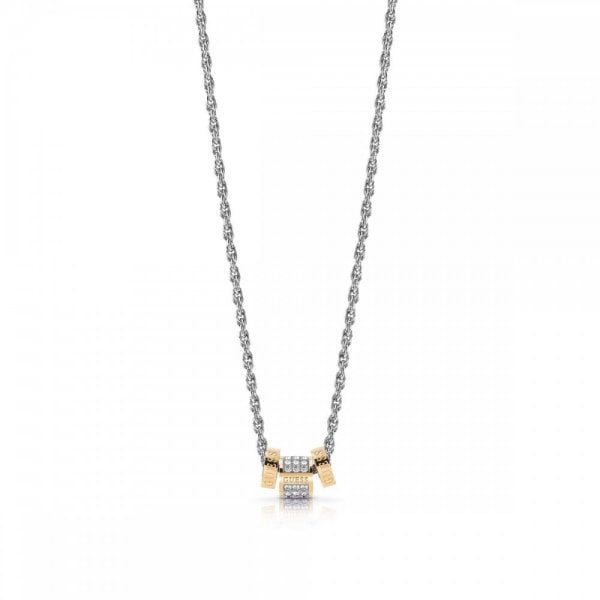 Love Knot Two Tone Gold Plated Bead Necklace