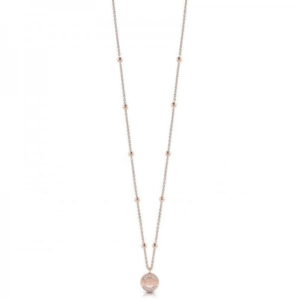 Guess Rose Gold Plated Swarovski Crystals Necklace