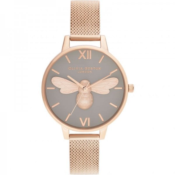 Lucky Bee Grey & Rose Gold Watch