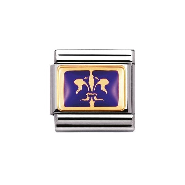 Gold and Lily Purple Background Charm