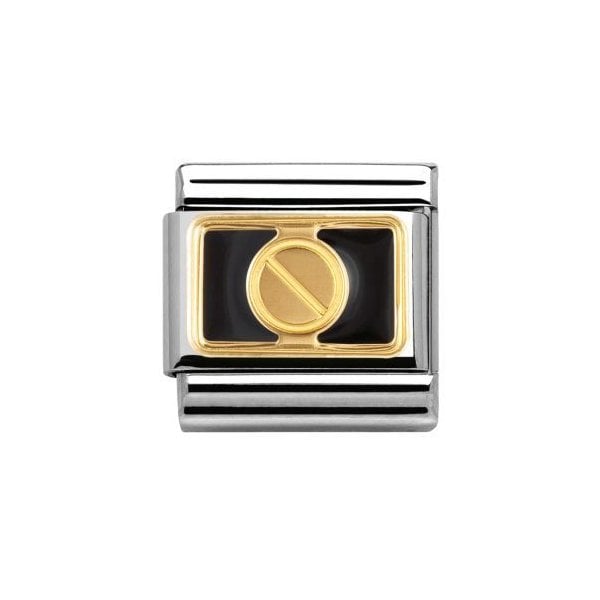 Gold and Black Enamel Screw Charm