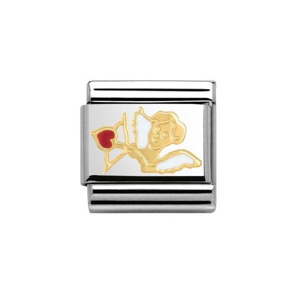 Gold Cupid with Heart Charm