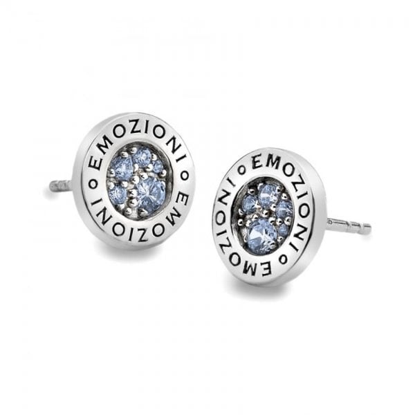 EMOZIONI BY HOT DIAMONDS Blue Stone Set Peace Earrings
