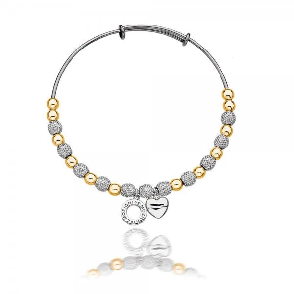 Hot Diamonds Emozioni Yellow Gold, Silver & Rhodium Plated Ula Bangle