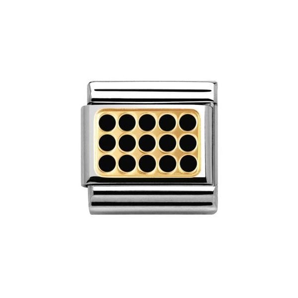 Black Enamel Gold Charm