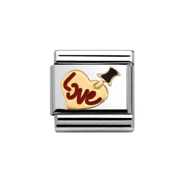 Gold Pinned Heart Charm