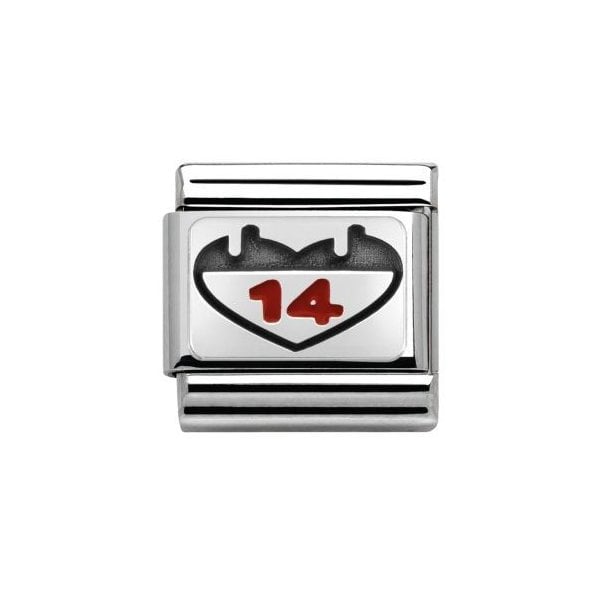Silver Heart 14th Valentines Day Charm