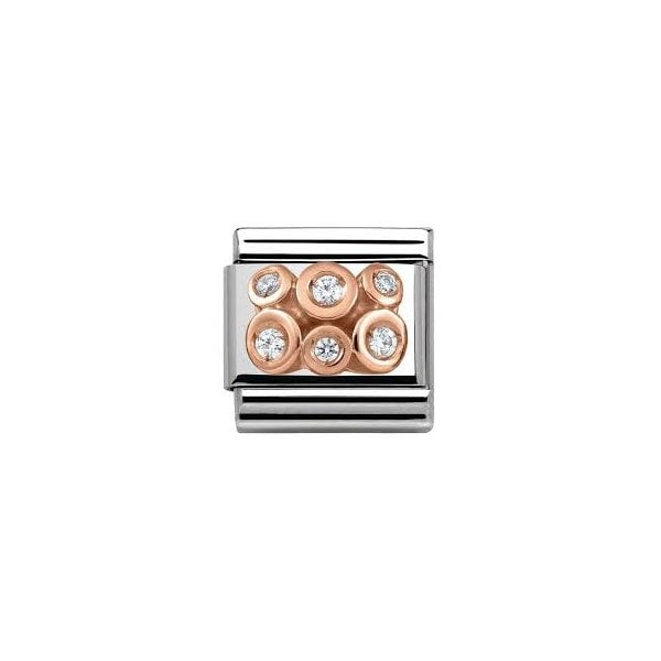 Classic Rose Gold Cluster CZ Charm