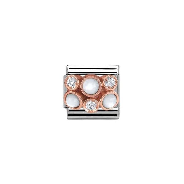 Classic Rose Set Pearl & CZ Cluster Charm