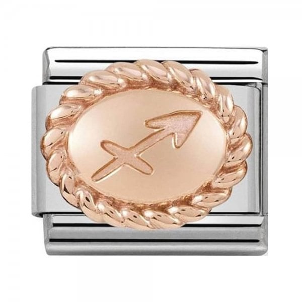 Composable Classic Oval Zodiac Gold Sagittarius Rose Gold Charm