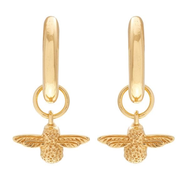 3D Bee Gold Earrings
