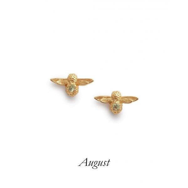 Celebration Bee Studs Gold & Peridot