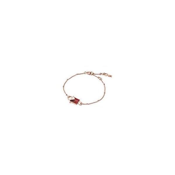 Rose Gold and Red Padlock Bracelet