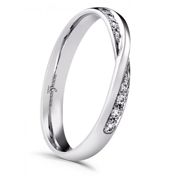 Platinum Crossover Set Ring 3mm