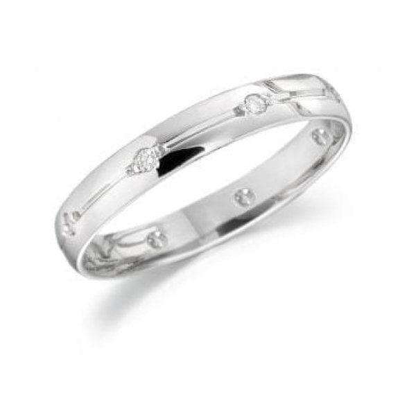 White Gold Diamond Set Ring 3mm