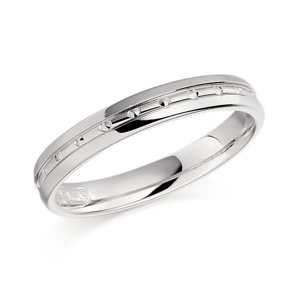 White Gold 3mm  Ring
