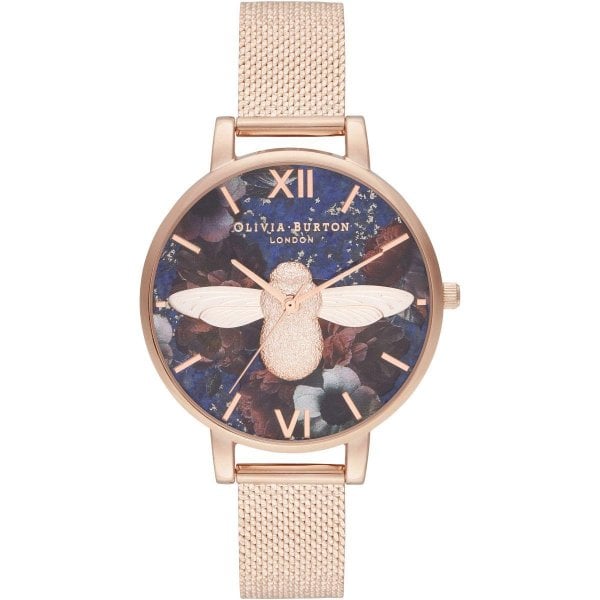 OB Big Dial 3D Bee Lapis Lazuli & Rose Gold Watch