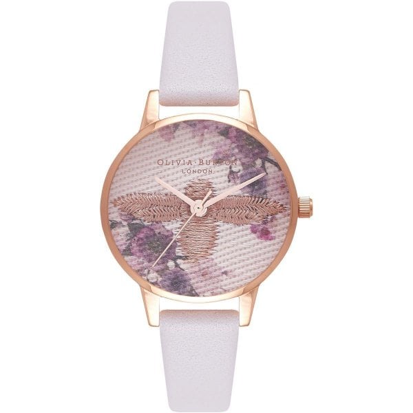 OB Embroidered Dial Be Rose Gold & Blush Watch