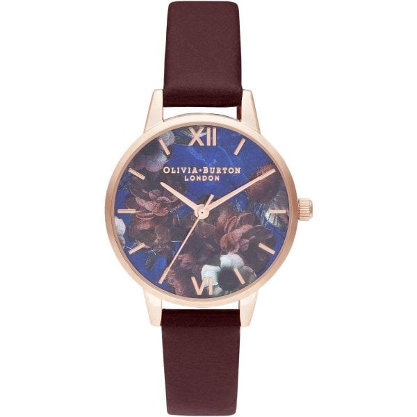 OB Midi Lapis Lazuli & Burgundy Watch