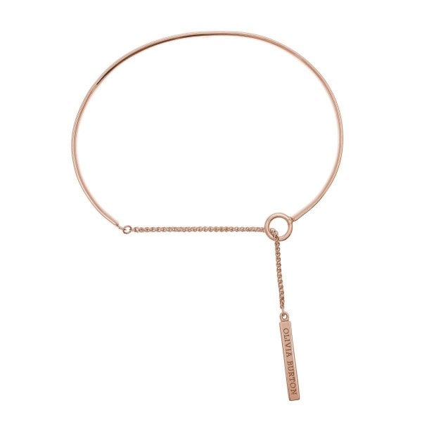 OB Rose Gold Plated Sterling Silver Bar Bracelet