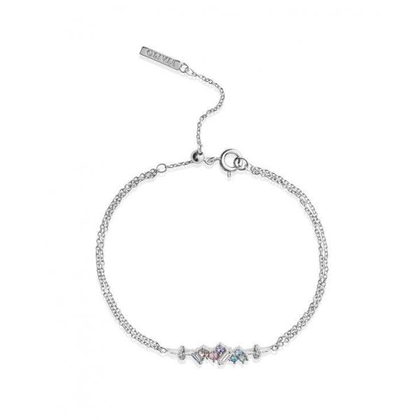 OB Rainbow Bee Chain Silver Baracelet