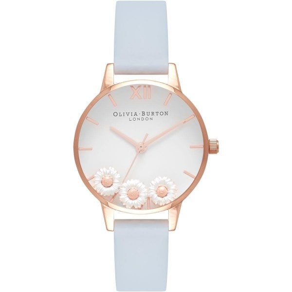 OB Dancing Daisy Chalk Blue & Rose Gold Watch