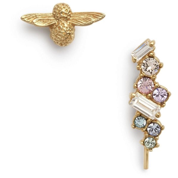 OB 3D Bee & Diamond Stud Earrings