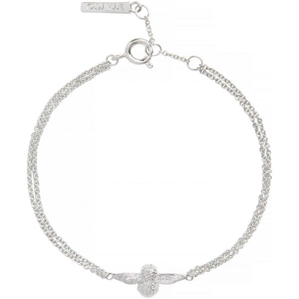 OB Rhodium 3D Bee Chain Bracelet