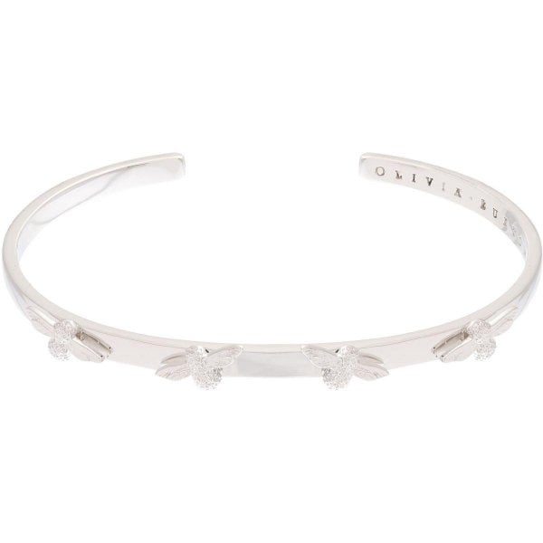 OB 3D Bee Silver Bangle
